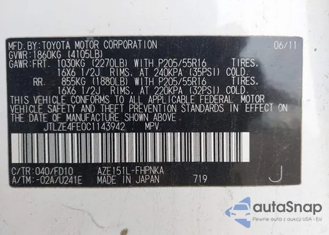 2012 Scion Xb from USA, damaged, VIN JTLZE4FE0C1143942